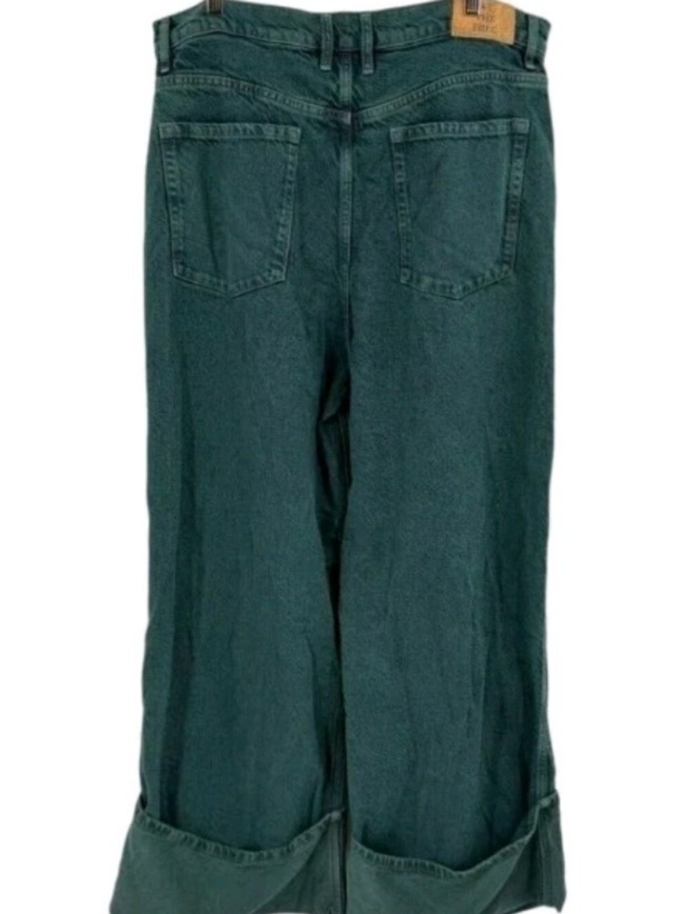 SOLD We The Free People Final Countdown Low Rise Cuffed Boyfriend Jean Teal - Picture 4 of 13